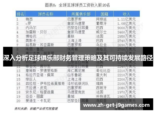 深入分析足球俱乐部财务管理策略及其可持续发展路径